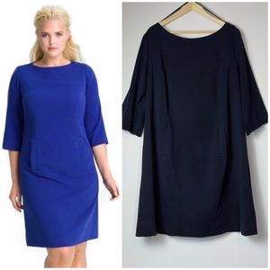 Eliza J 3/4 Sleeve Shift Dress in Navy